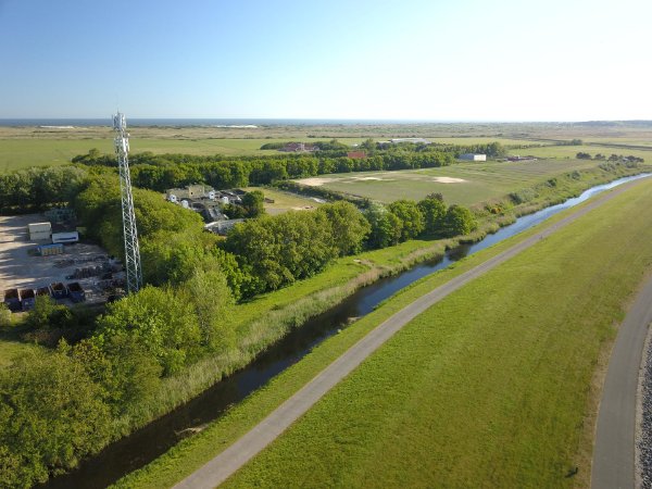 Luchtfoto van de locatie van het Zonnepark