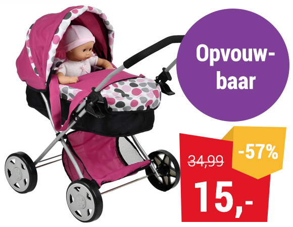 Diana Poppenwagen met Stippen