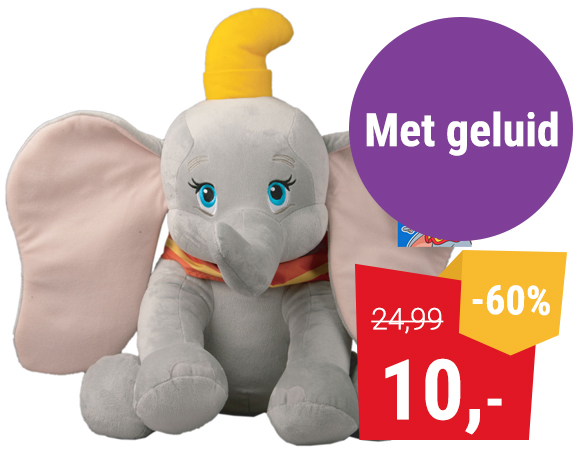 Disney Dombo Knuffel Pluche Groot