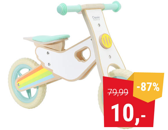 Classic World Houten Loopfiets Regenboog