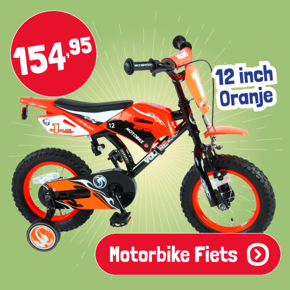 Motorbike Fiets - 12 inch - Oranje