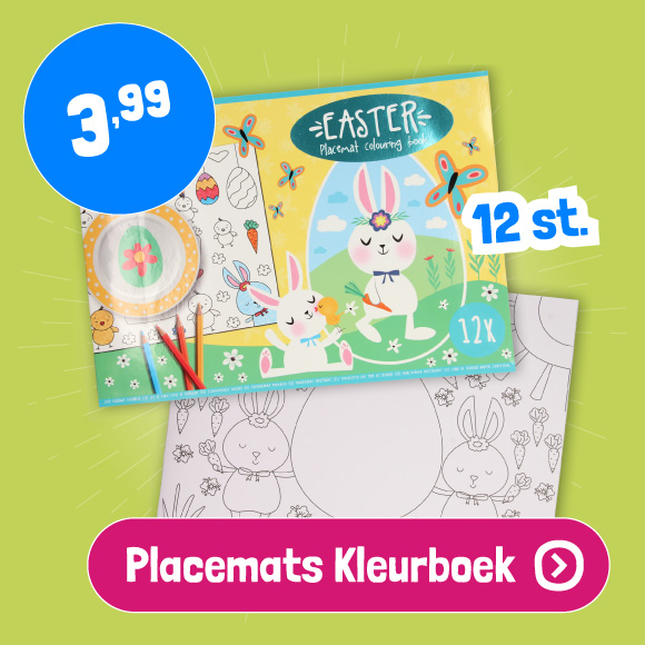 Placemats Kleurboek Pasen, 12st