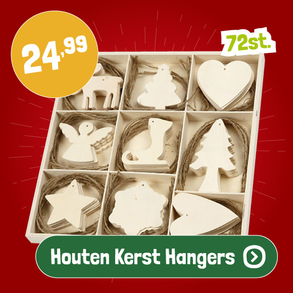 Versier je Houten Kerst Hangers, 72st.