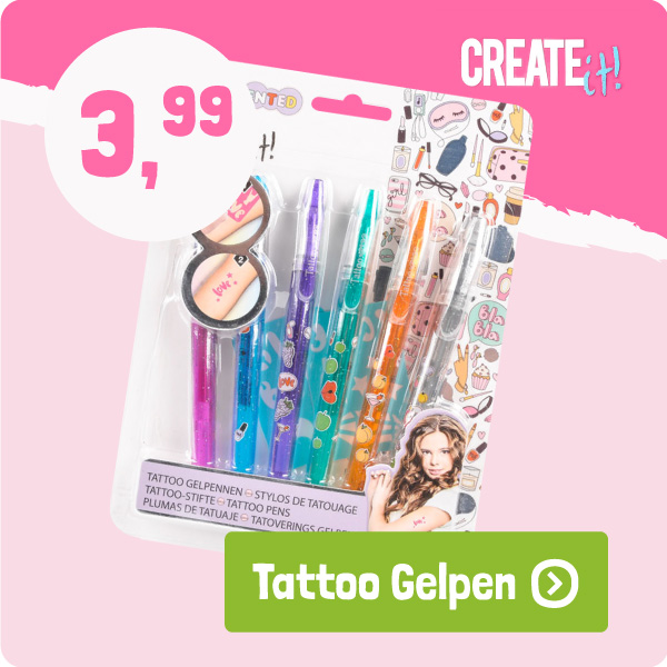 Create It! Tattoo Gelpennen, 6 stuks
