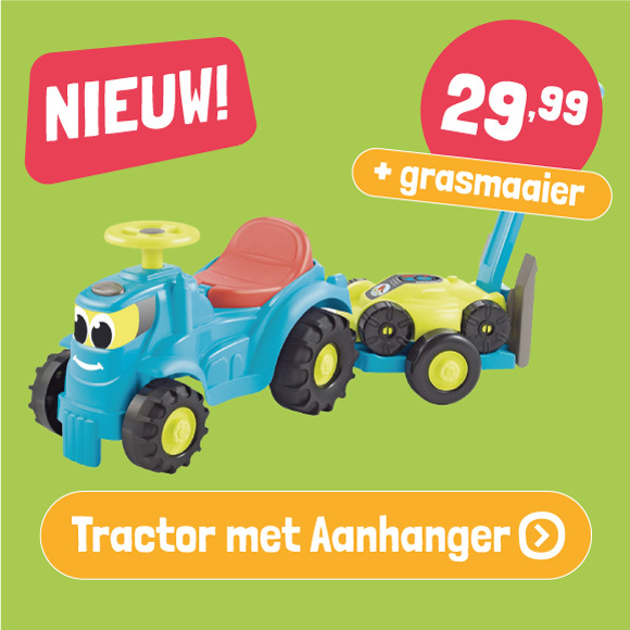 Tractor met Aanhanger en Grasmaaier