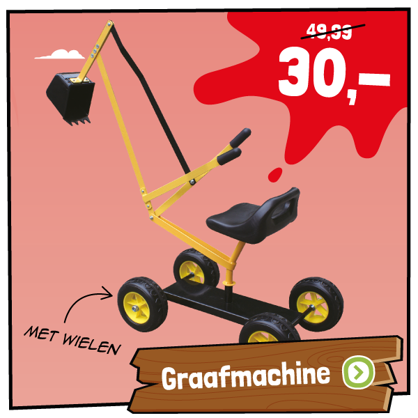 Metalen Graafmachine met Wielen