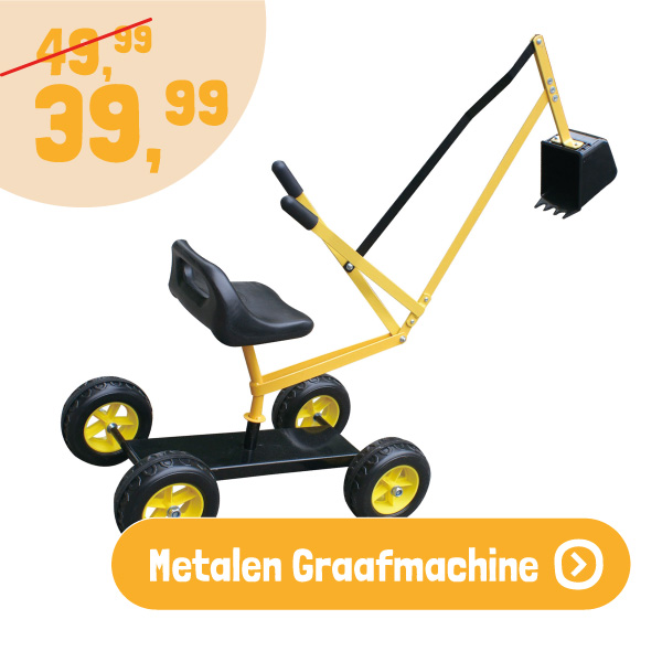 Metalen Graafmachine met Wielen
