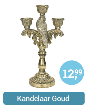Kandelaar voor 3 Kaarsen Goud