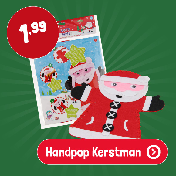 Maak je eigen Handpop Kerstman