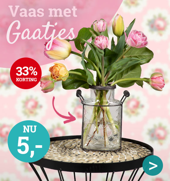 Vaas met Metalen Deksel, 18cm