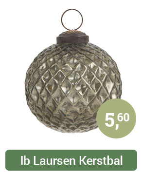 Ib Laursen Kerstbal Sonam Geruit Olijfkleur