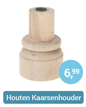 Houten Kaarsenhouder, 13cm