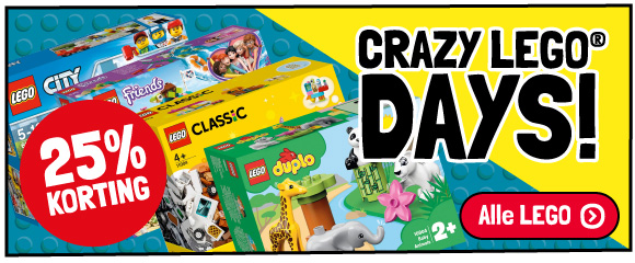 25% korting op alles van LEGO