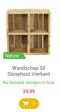Wandschap Sil Sloophout Vierkant