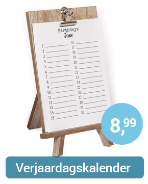 Verjaardagskalender op Ezel
