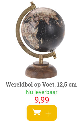 Wereldbol op Voet, 12,5cm