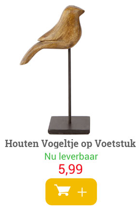 Houten Vogeltje op Voetstuk