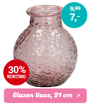 Glazen Vaas Roze/Paars, 21cm
