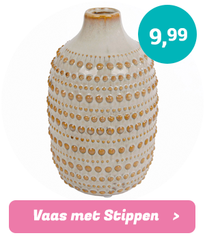 Vaas met Ronde Stippen Wit, 18cm