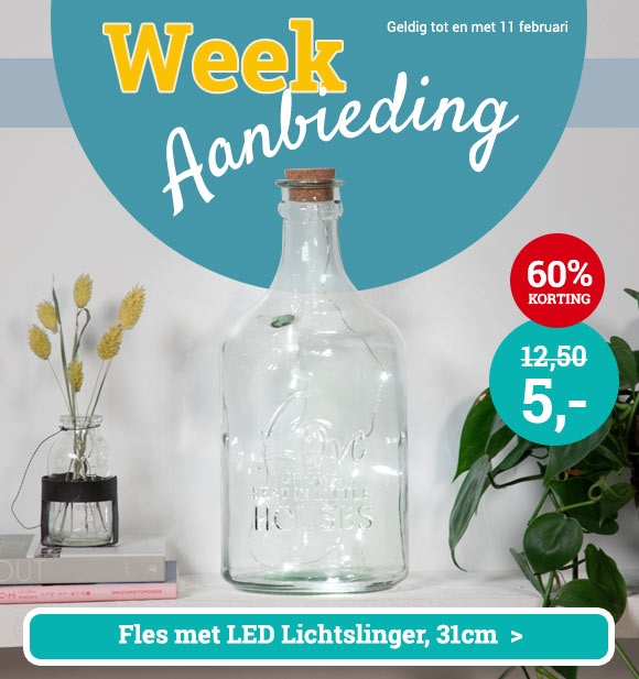 Fles met LED Lichtslinger, 31cm