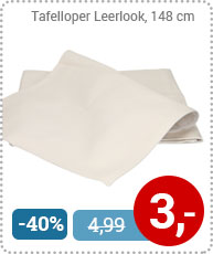 Tafelloper Leerlook Wit/Creme