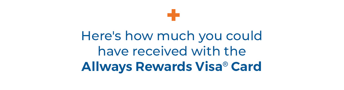 Here's how much you could  have received with the  Allways Rewards Visa® Card