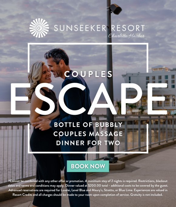 Sunseeker Resort Charlotte Harbor | COUPLES ESCAPE BOTTLE OF BUBBLY COUPLES MASSAGE DINNER FOR TWO | BOOK NOW