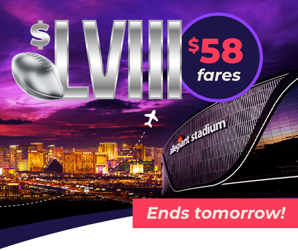 $LVIII ($58) fares - Ends Tomorrow