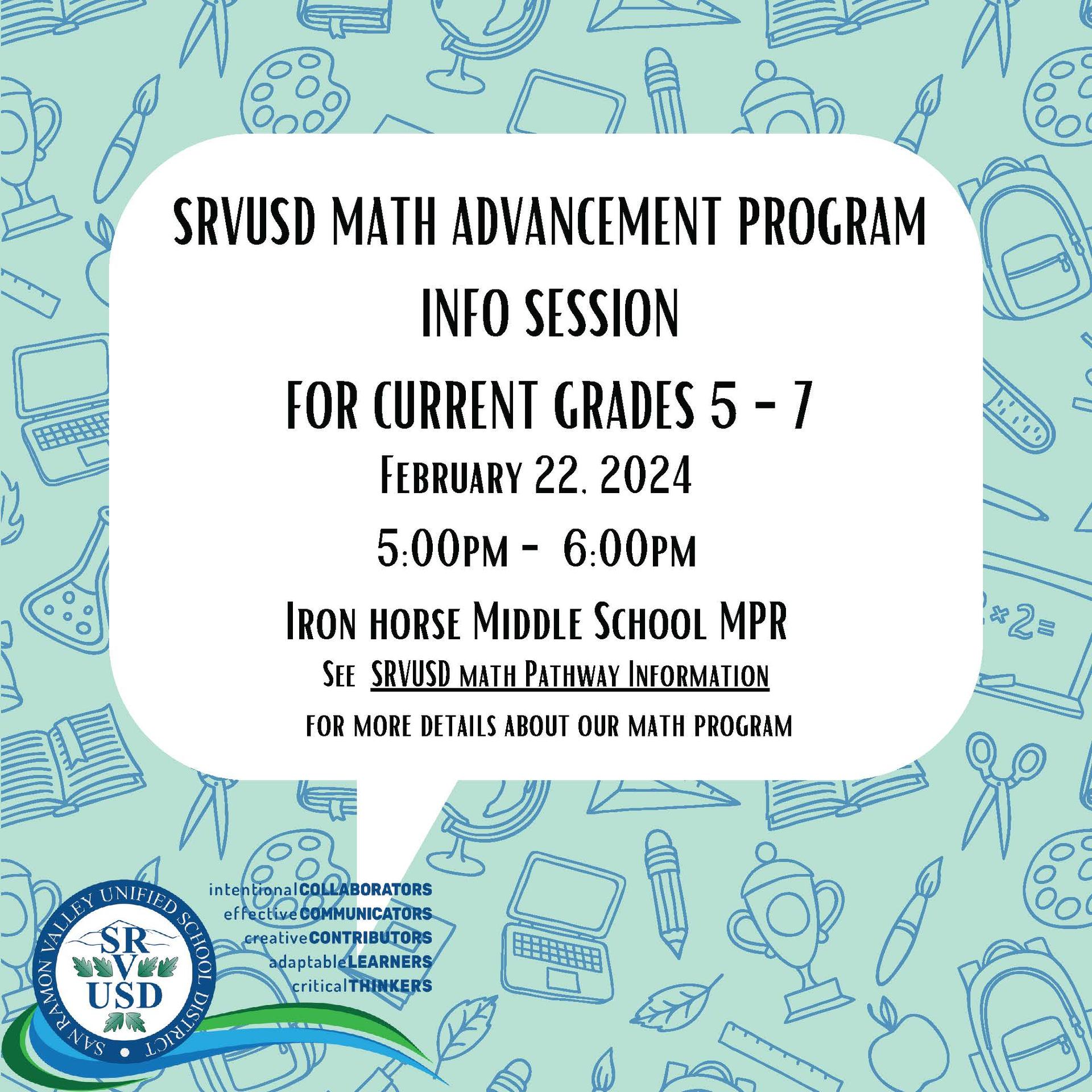 Math Advancement Program Info Session