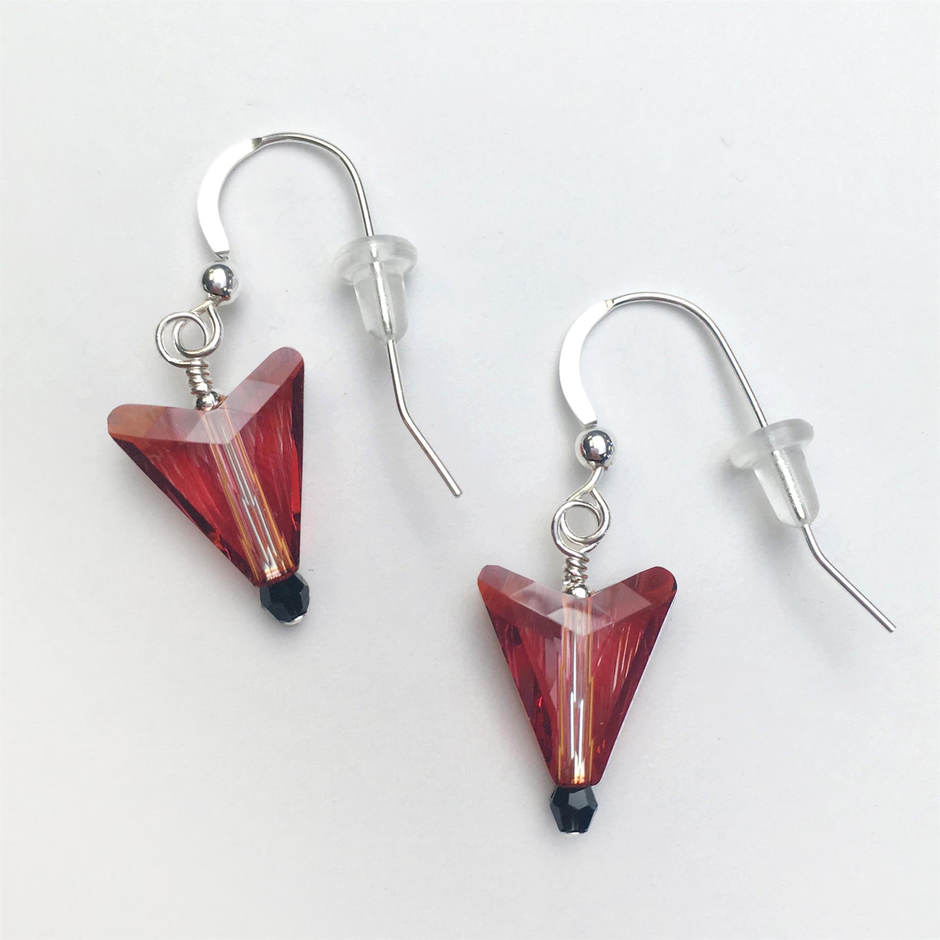 Red Magma crystal greyhound nose earrings