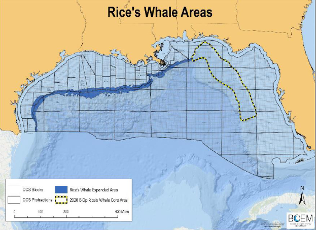 Image of Rice's Whale Areas map