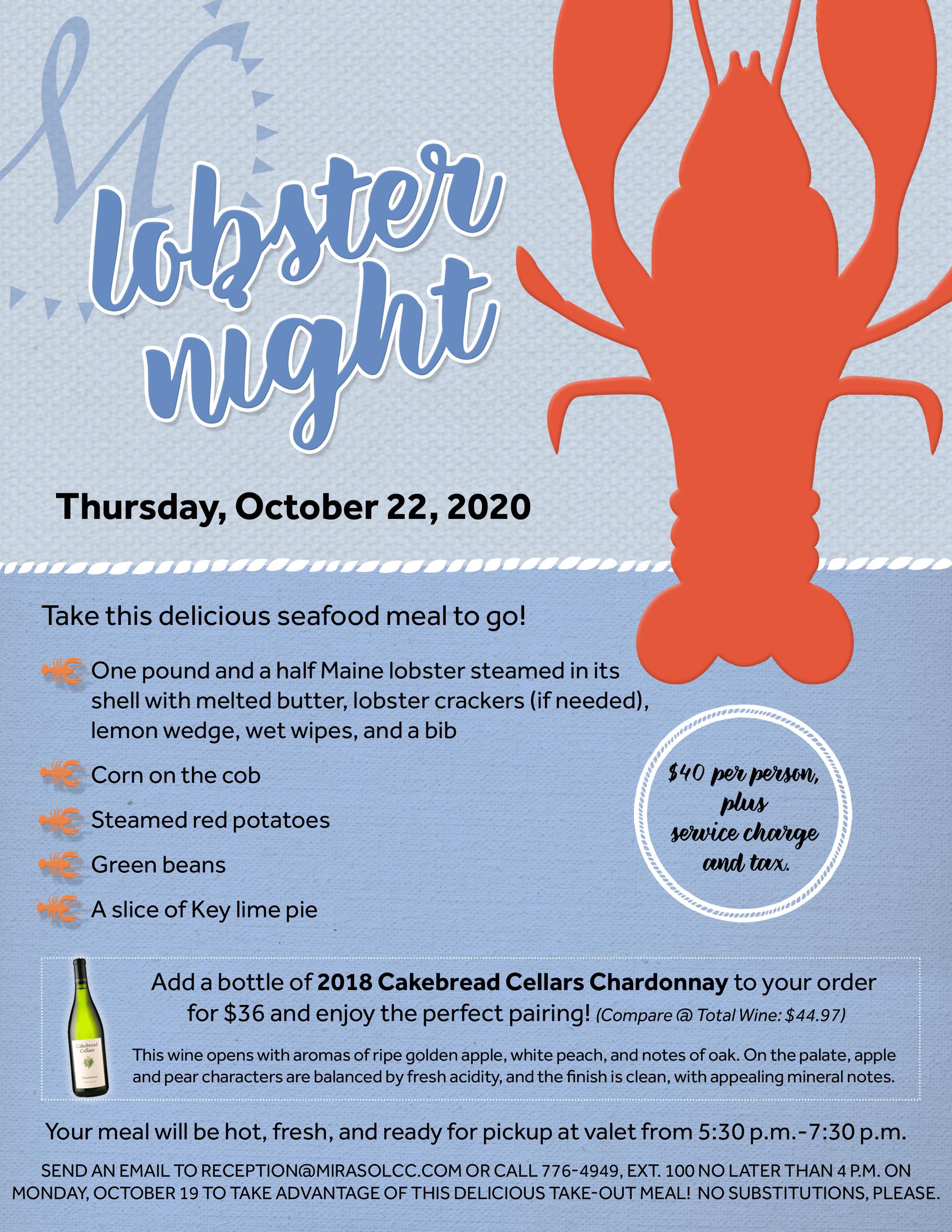 Lobster Night 10 22 The Country Club At Mirasol