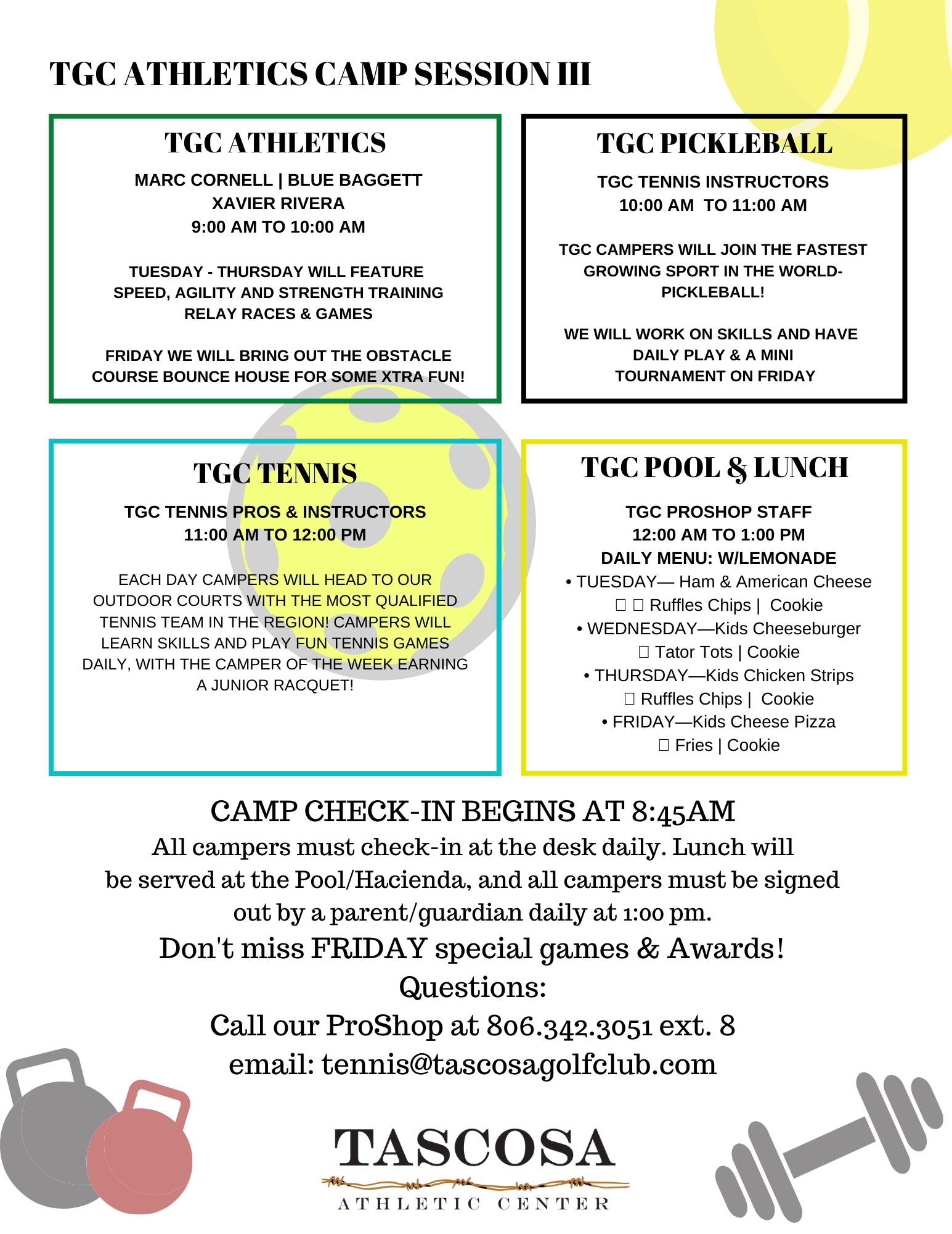 Club Calendar - Tascosa Golf Club