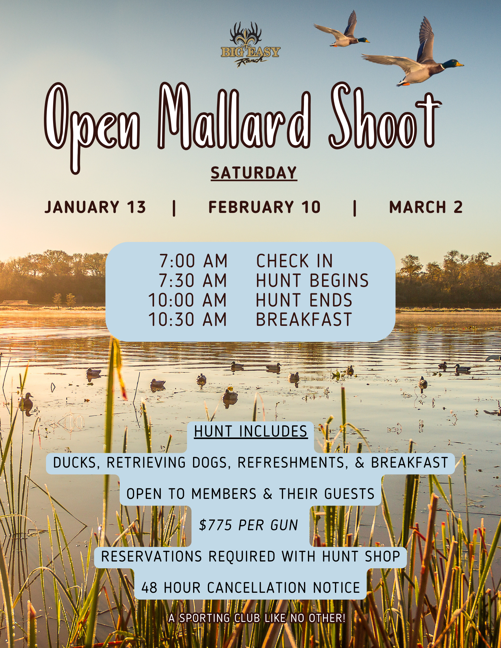 Open Mallard Shoot - 2/10/2024 - Big Easy Ranch