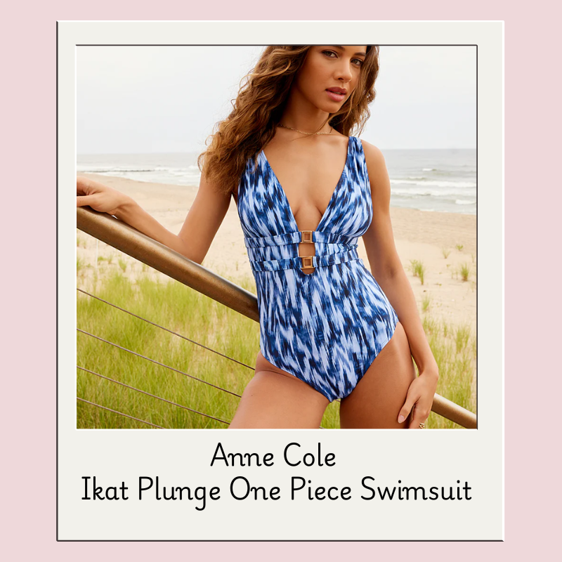 Anne Cole Ikat Plunge One Piece Swimsuit