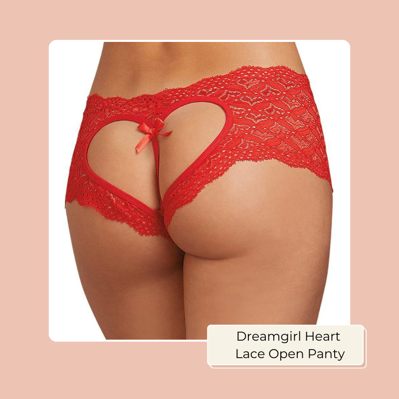 Dreamgirl Heart Lace Open Panty