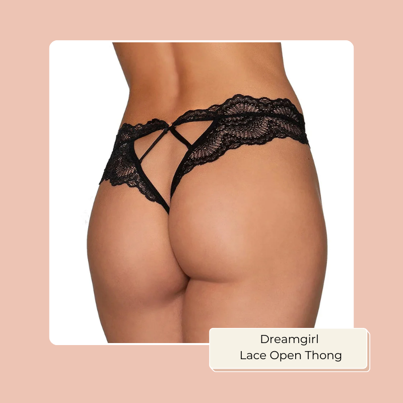 Dreamgirl Lace Open Thong