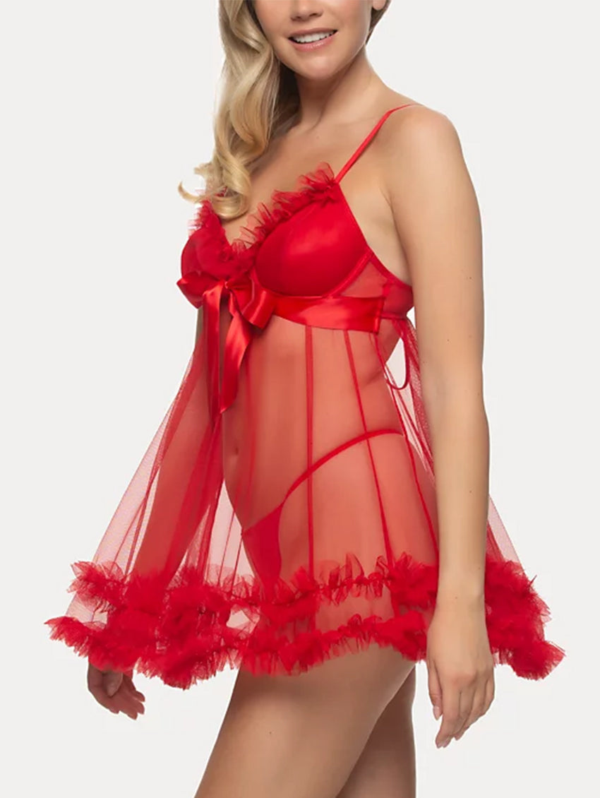 Jezebel Veil Tulle Ruffle Babydoll