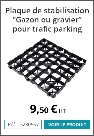 Plaque de stabilisation pour trafic parking public (gazon ou gravier)