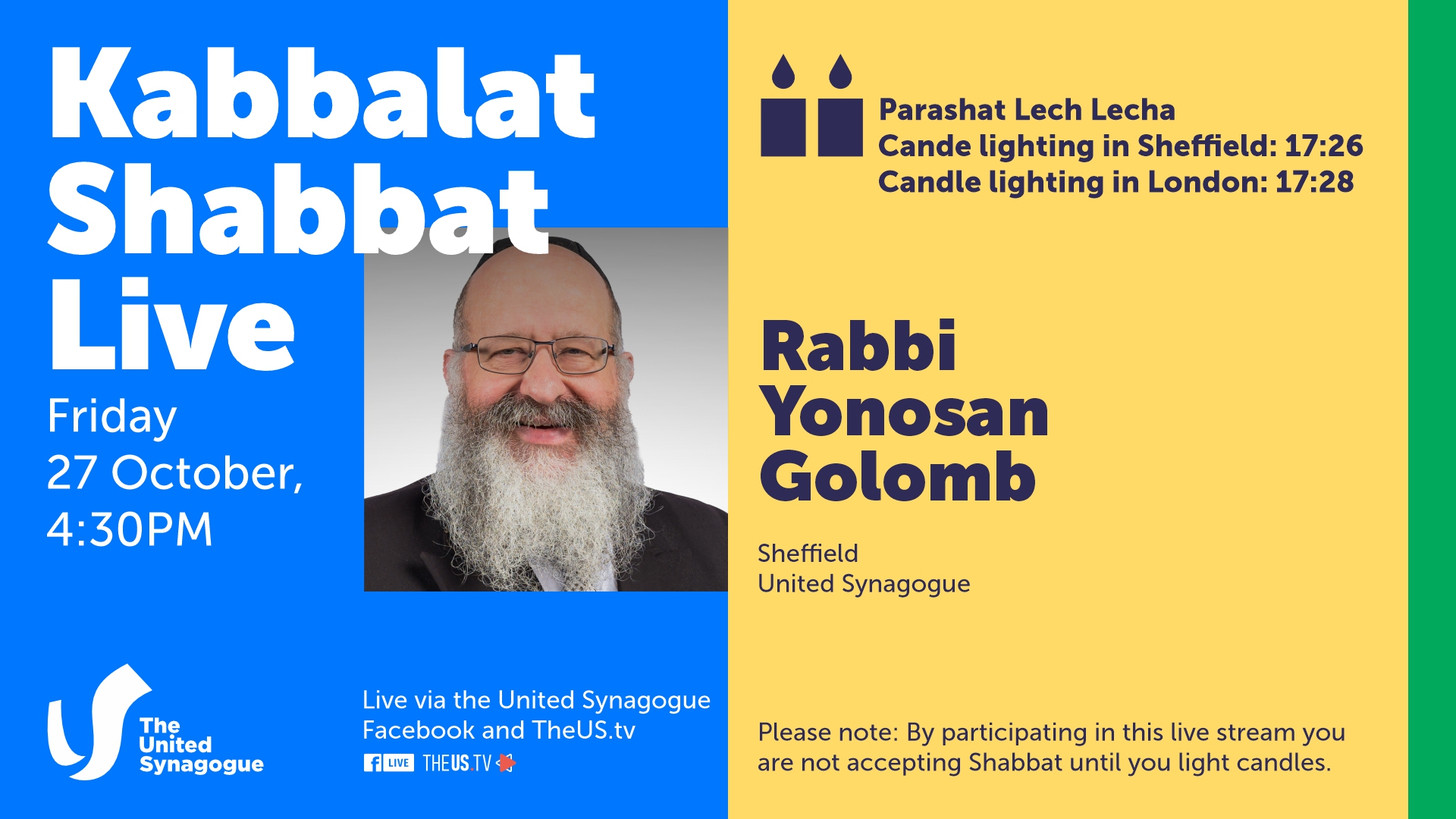 Kabbalat Shabbat at 4:30pm