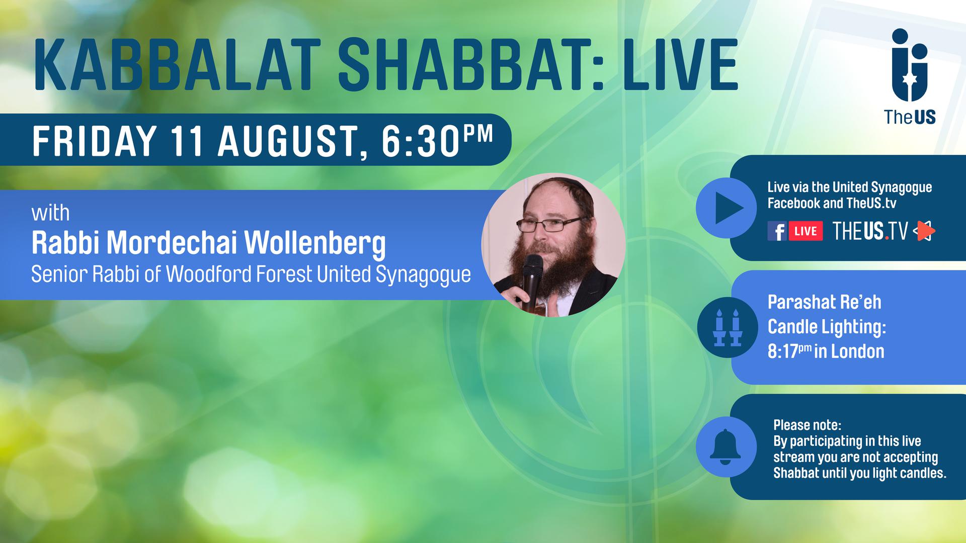 Kabbalat Shabbat Live at 6:30pm