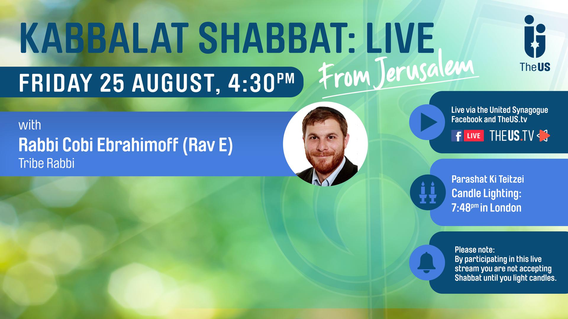 Kabbalat Shabbat Live at 4:30pm