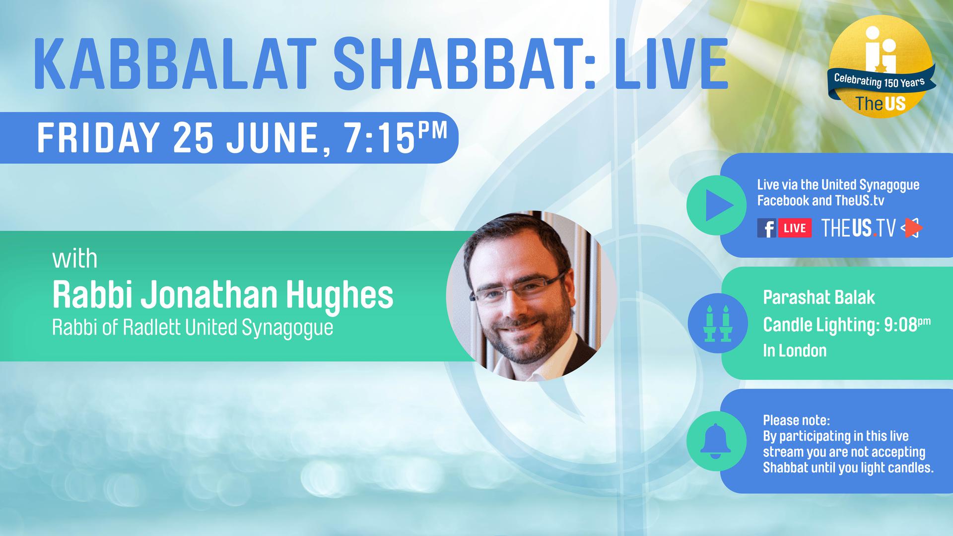 Kabbalat Shabbat Live at 7:15pm