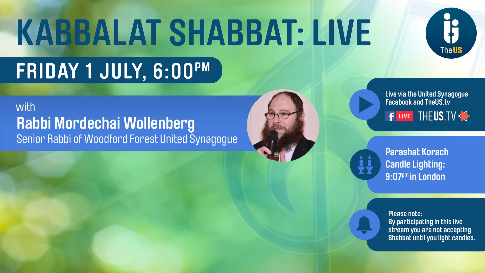 Kabbalat Shabbat at 6:00pm