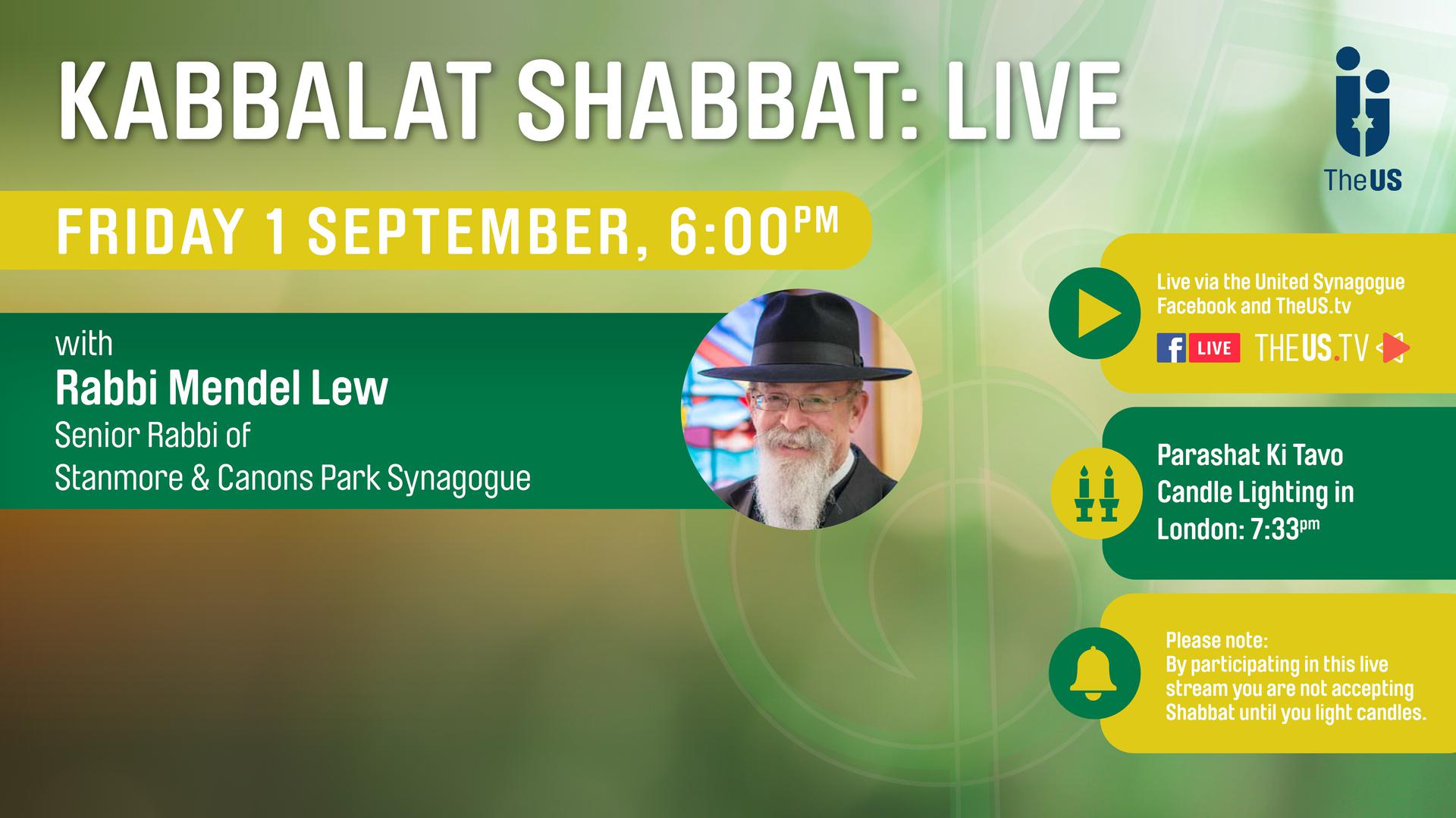 Kabbalat Shabbat Live at 6:00pm