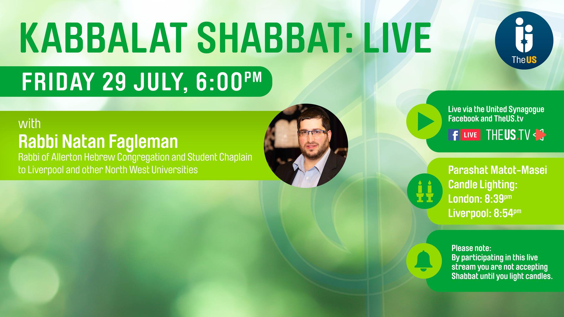 Kabbalat Shabbat at 6:00pm
