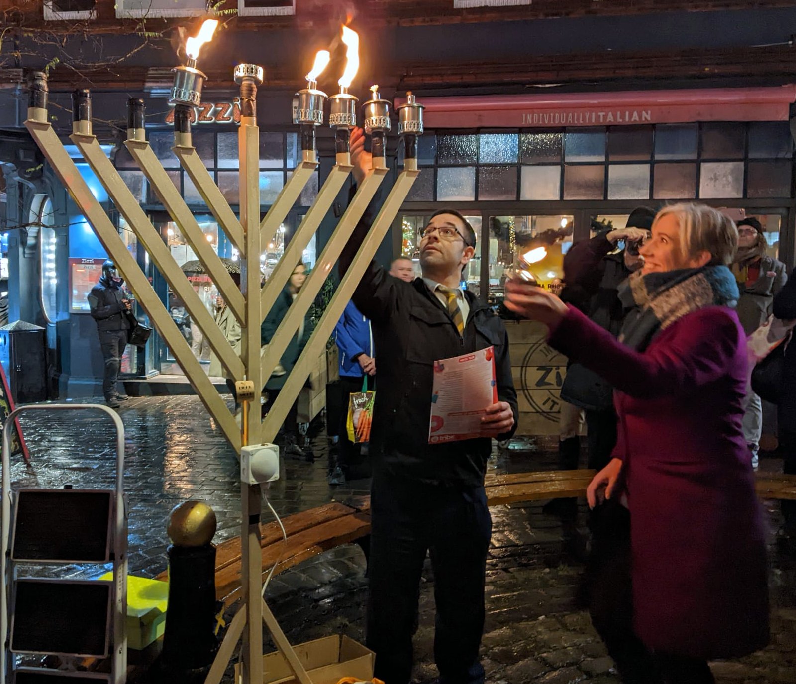 Chanukah lighting in city centre