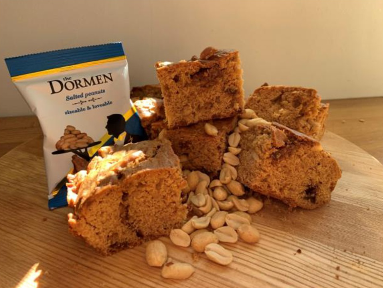Salted peanut dark chocolate blondies