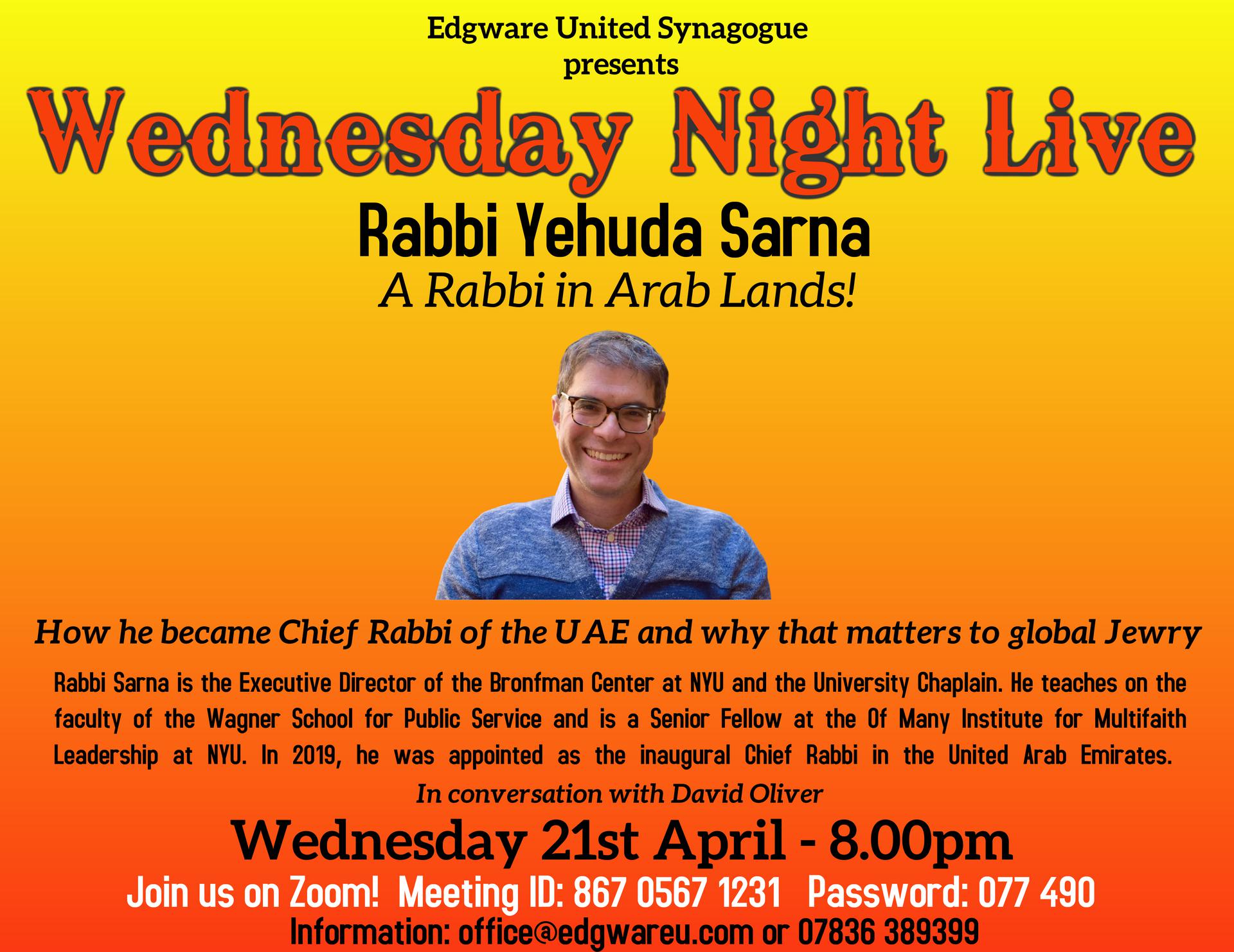 Edgware presents: Rabbi Sarna