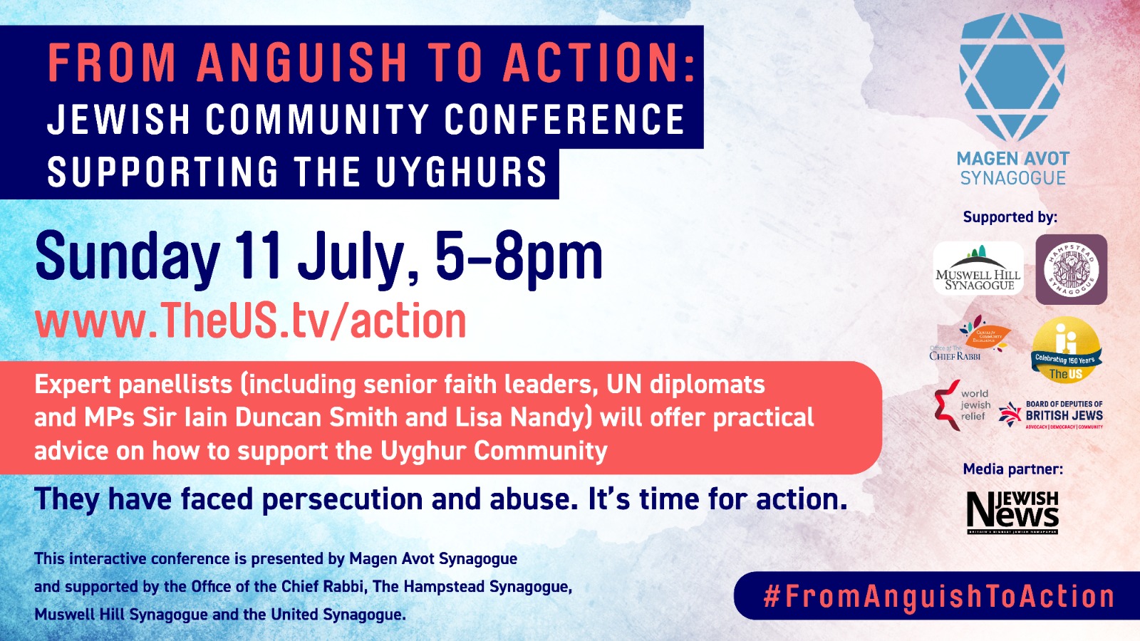 From Anguish to Action - supporting the Uyghurs Jewish community conference